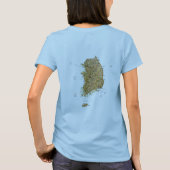 Zuid-Korea Vlag + Kaart + Tekst T-shirt (Achterkant)