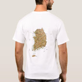 Zuid-Korea Vlag + Kaart + Tekst T-shirt (Achterkant)