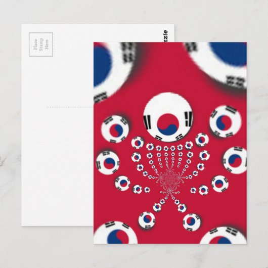 Zuid-Korea Vlag Kaleidoscoop Art Print Briefkaart (Voorkant / Achterkant)