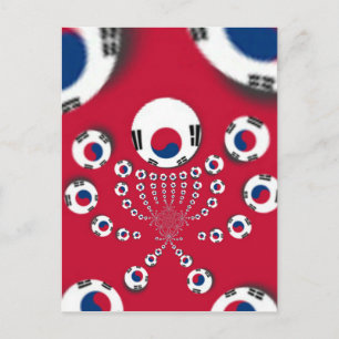 Zuid-Korea Vlag Kaleidoscoop Art Print Briefkaart