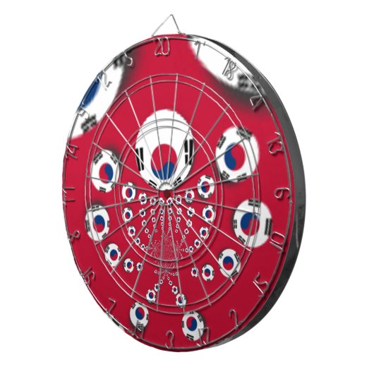 Zuid-Korea Vlag Kaleidoscoop Art Print Dartbord (Voorkant Rechts)