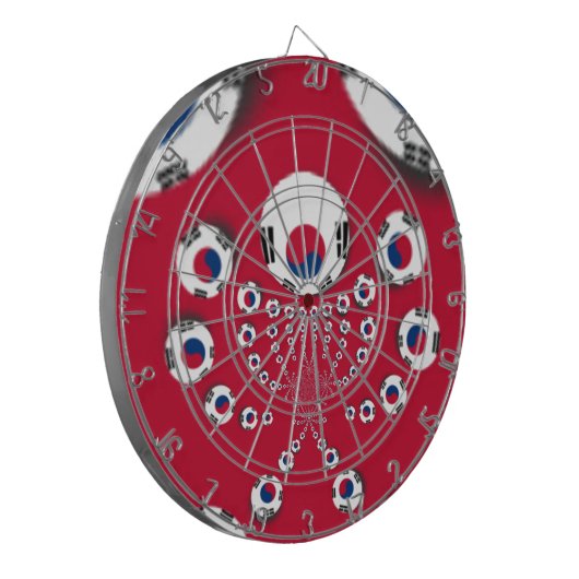 Zuid-Korea Vlag Kaleidoscoop Art Print Dartbord (Voorkant Links)