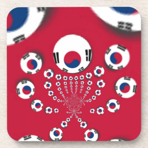 Zuid-Korea Vlag Kaleidoscoop Art Print Drankjes Onderzetter