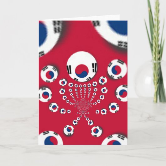 Zuid-Korea Vlag Kaleidoscoop Art Print Kaart (Voorkant)