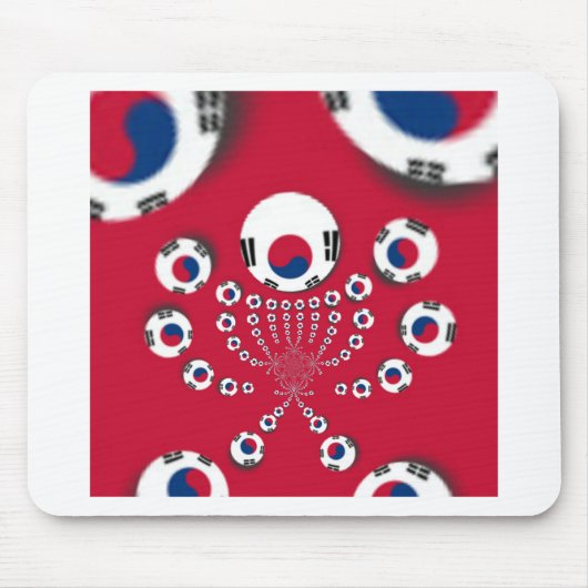 Zuid-Korea Vlag Kaleidoscoop Art Print Muismat (Voorkant)