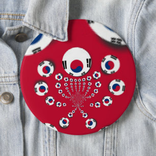 Zuid-Korea Vlag Kaleidoscoop Art Print Ronde Button 6,0 Cm