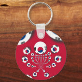 Zuid-Korea Vlag Kaleidoscoop Art Print Sleutelhanger (Voorkant)