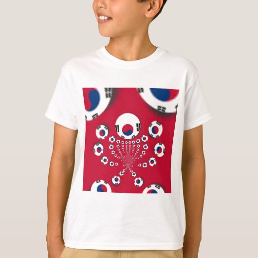 Zuid-Korea Vlag Kaleidoscoop Art Print T-shirt (Voorkant)