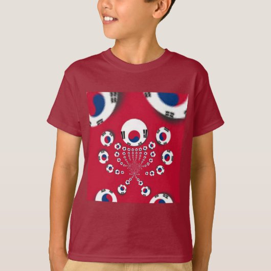 Zuid-Korea Vlag Kaleidoscoop Art Print T-shirt (Voorkant)