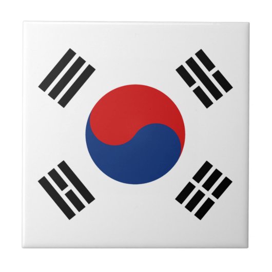 Zuid-Korea - Vlag keramisch tegel Tegeltje (Voorkant)