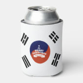 Zuid-Korea Vlag Kerstmis: Vrolijke Kerstwensen Blikjeskoeler (Blikje Voorkant)