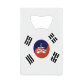 Zuid-Korea Vlag Kerstmis: Vrolijke Kerstwensen Creditkaart Flessenopener (Voorkant)