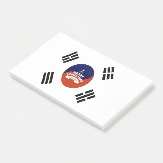 Zuid-Korea Vlag Kerstmis: Vrolijke Kerstwensen Post-it® Notes (Schuin)