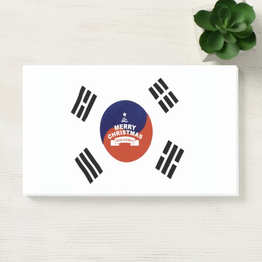 Zuid-Korea Vlag Kerstmis: Vrolijke Kerstwensen Post-it® Notes (Kantoor)