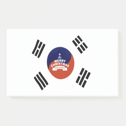Zuid-Korea Vlag Kerstmis: Vrolijke Kerstwensen Post-it® Notes (Voorkant)