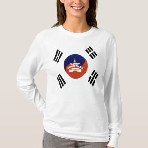 Zuid-Korea Vlag Kerstmis: Vrolijke Kerstwensen T-shirt