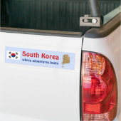 Zuid-Korea Vlag + Landkaart Bumpersticker (Op Truck)