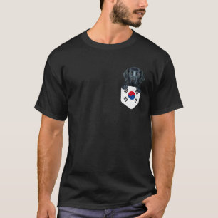 Zuid-Korea vlag met platte beklede rugleuning in P T-shirt