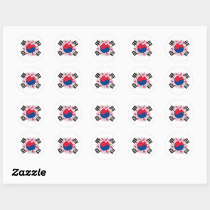 Zuid-Korea Vlag Mugunghwa Ronde Stickers