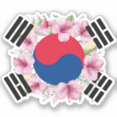 Zuid-Korea vlag Mugunghwa Vinyl Sticker (Voorkant)