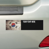 Zuid-Korea vlag op oude houten graan Bumpersticker (Op auto)