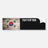 Zuid-Korea vlag op oude houten graan Bumpersticker (Voorkant)