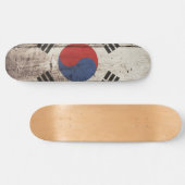 Zuid-Korea vlag op oude houten graan Skateboard (Horizontaal)