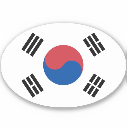 Zuid-Korea vlag Ovaal Sticker (Voorkant)