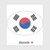Zuid-Korea vlag Ovaal Sticker (Vel)