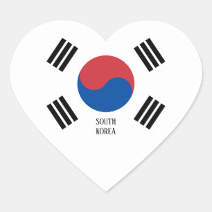 Zuid-Korea Vlag Patriottisch Hart Sticker