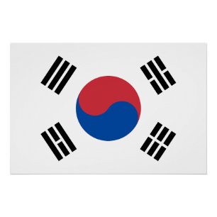 Zuid-Korea Vlag Perfect Poster