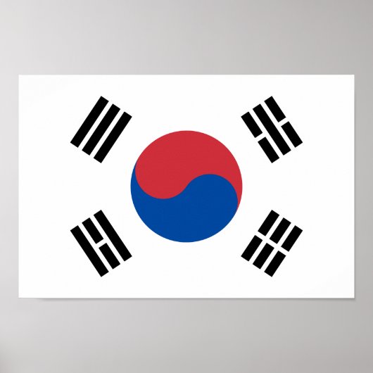 Zuid-Korea Vlag Poster (Voorkant)