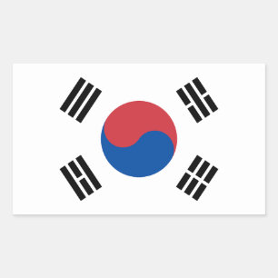 Zuid-Korea Vlag Rechthoekige Sticker