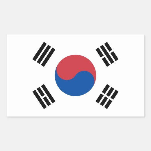 Zuid-Korea Vlag Rechthoekige Sticker (Voorkant)