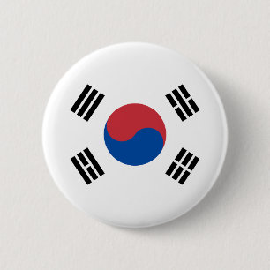 Zuid-Korea Vlag Ronde Button 5,7 Cm