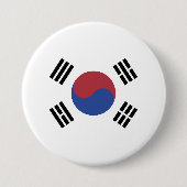 Zuid-Korea vlag Ronde Button 7,6 Cm (Voorkant)