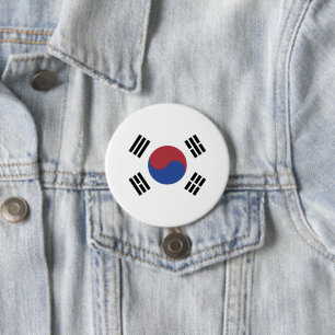 Zuid-Korea vlag Ronde Button 7,6 Cm
