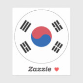 Zuid-Korea Vlag Ronde Sticker (Vel)