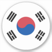 Zuid-Korea Vlag Ronde Sticker (Voorkant)