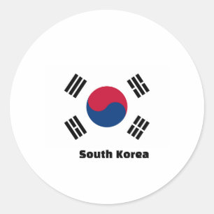 Zuid-Korea Vlag Ronde Sticker