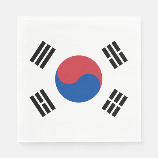 Zuid-Korea Vlag Servet (Voorkant)