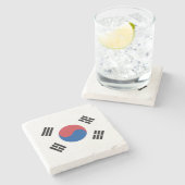 Zuid-Korea Vlag Stenen Onderzetter (Zijkant)