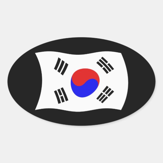 Zuid-Korea Vlag Sticker (Voorkant)