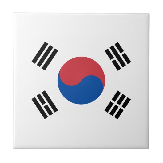 Zuid-Korea Vlag Tegeltje (Voorkant)
