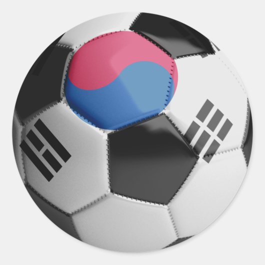 Zuid-Korea vlag Voetbal Ronde Sticker (Voorkant)