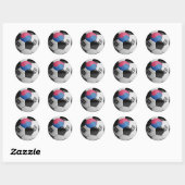 Zuid-Korea vlag Voetbal Ronde Sticker (Vel)