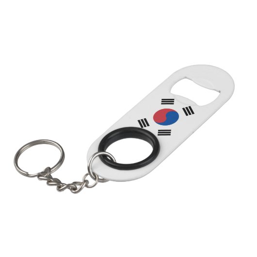Zuid-Korea Vlag Witte Rode Blauwe Patriottisch Mini Flessenopener (Voorkant Gekanteld)