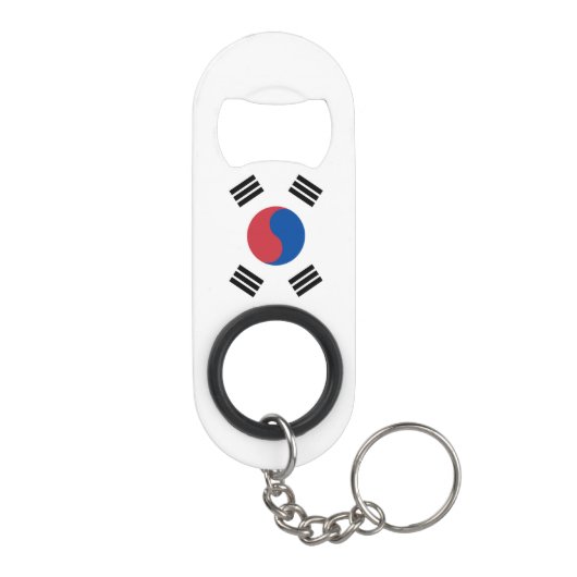 Zuid-Korea Vlag Witte Rode Blauwe Patriottisch  Mini Flessenopener (Achterkant)