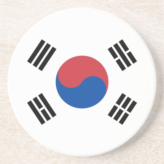 Zuid-Korea Vlag Zandsteen Onderzetter (Voorkant)