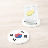 Zuid-Korea Vlag Zandsteen Onderzetter (Zijkant)